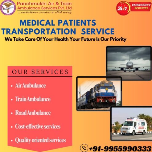 Book Panchmukhi Train Ambulance in Vellore for a transfer of patients needs oxygen