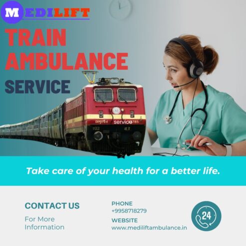 The excellence care is given by Medilift Train Ambulance in Raipur