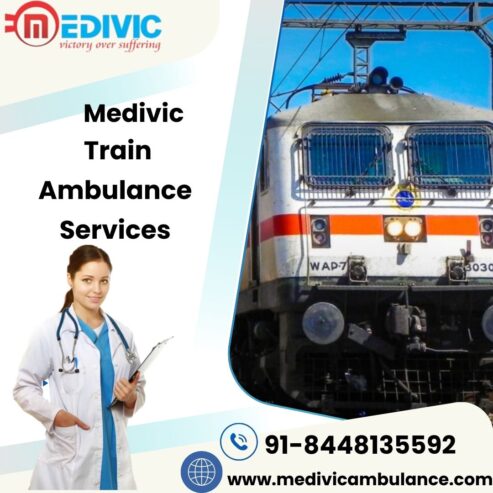 To relocate, reserve the dependable Medivic Train Ambulance service from Bhopal