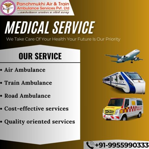 Travel with a trusted medical staff for assistance pick Panchmukhi Train Ambulance in Kolkata