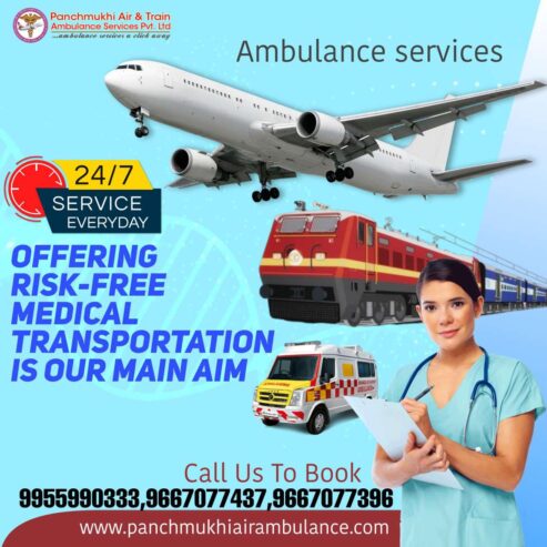 Take on Rent Panchmukhi Air Ambulance Services in Dibrugarh with Professional Medical Team