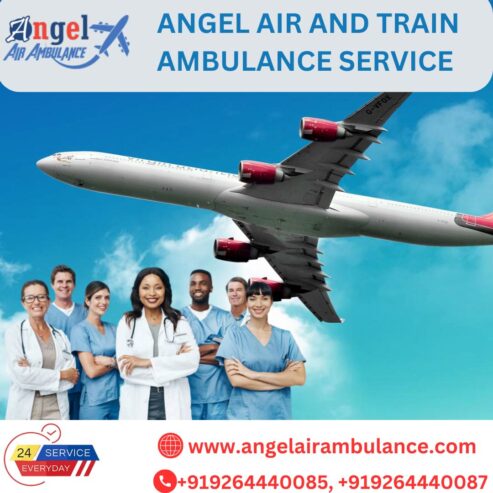 Hire Angel Air and Train Ambulance Service in Jabalpur with Medical Equipment