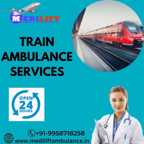 Medilift Train Ambulance Service in Patna has a Hospital-like ICU Setup