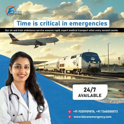 Fast and Safe Transportation is provided by Falcon Train Ambulance in Jamshedpur