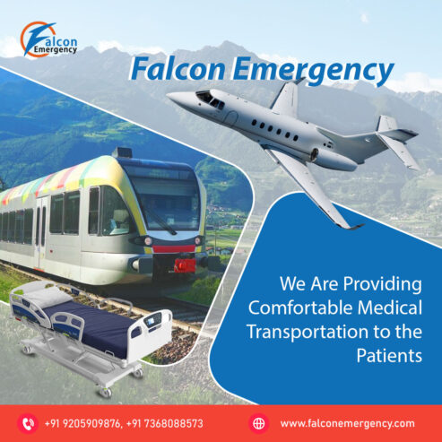 Falcon Emergency Train Ambulance Service in Patna for the Life Care Patient Transfer