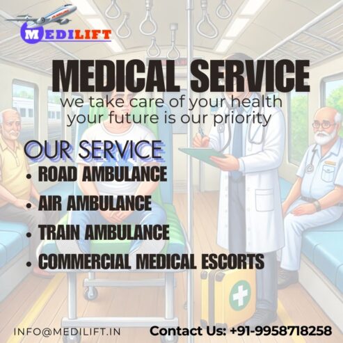 Medilift Train Ambulance Transport your Sick Patients from one place to another in very less time