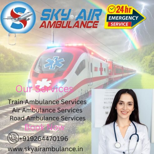 For City to City Medical Transfer Book Sky Train Ambulance in Bhopal