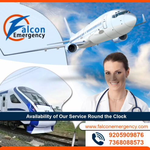 Relocation is Easily Possible with Falcon Train Ambulance in kolkata