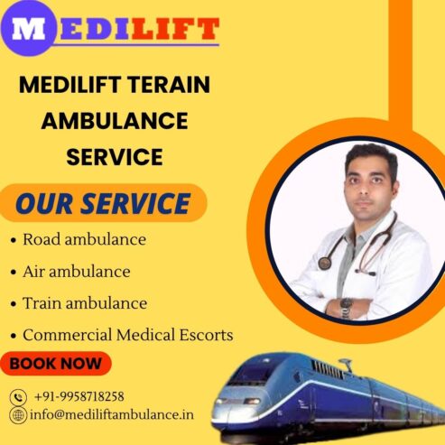 Medilift train ambulance service in Beguluro emergency medical transfer service provides