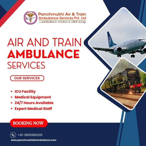 Without Hidden Charge, Book Panchmukhi Air and Train Ambulance Services in Patna