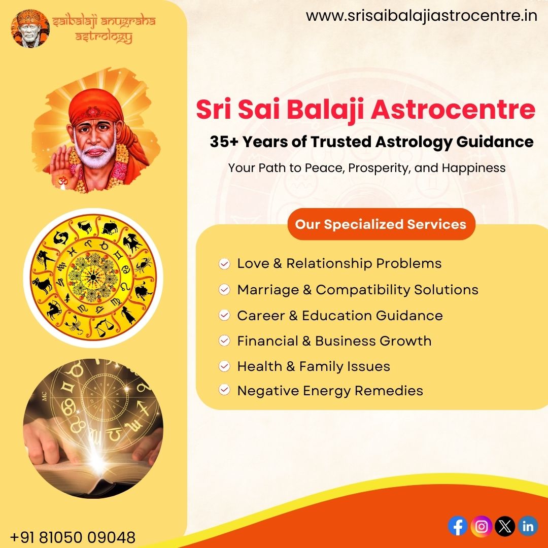 Connect with the Best Astrologer in Bangalore: 35+ Years of Trusted Guidance|Srisaibalajiastrocentre.in