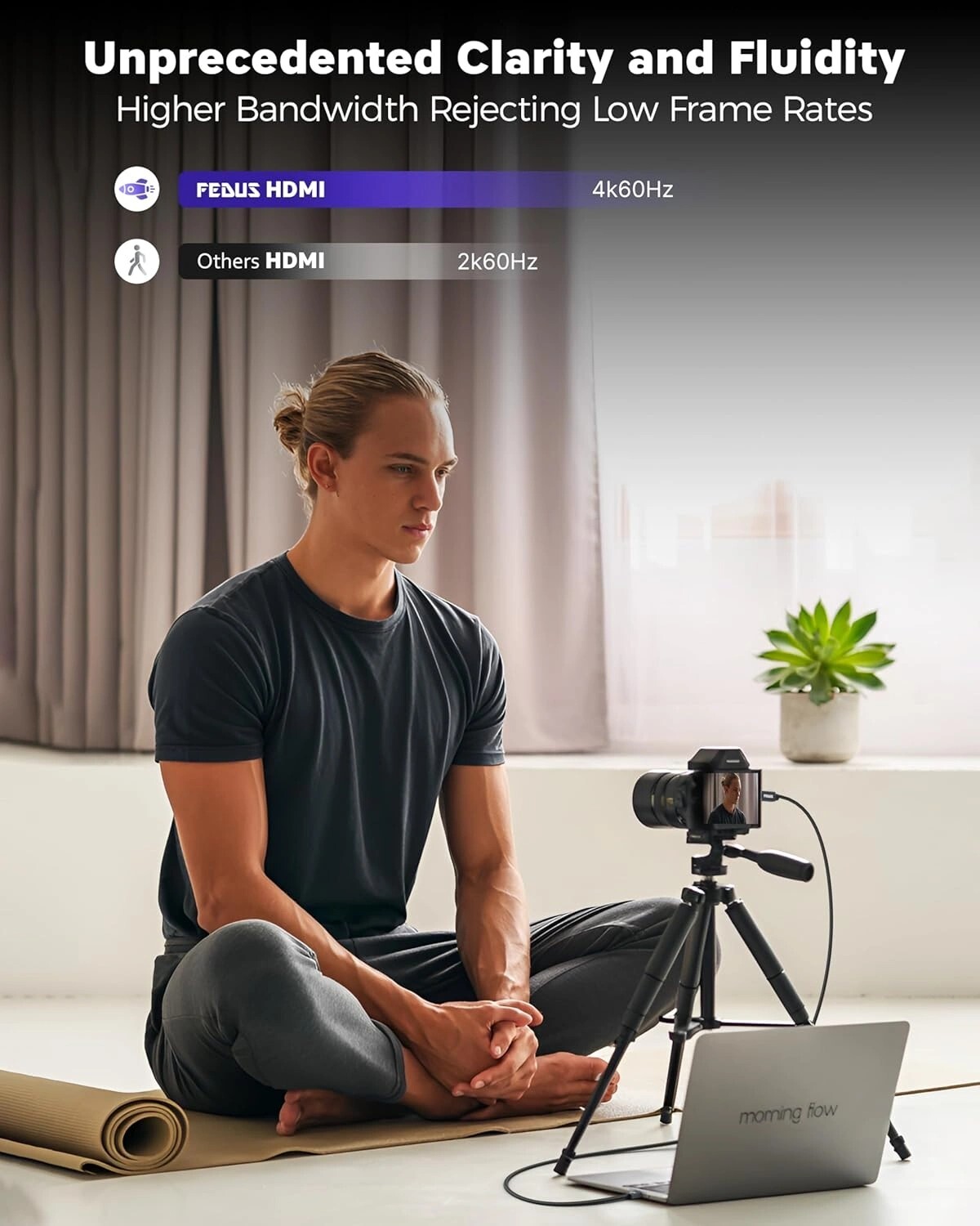 FEDUS 4K Micro HDMI to HDMI Cable 1.5 Meter, Micro HDMI 2.0 Adapter [4K@60Hz, 2K@144Hz 120Hz] 4K 18Gbps HDR, Compatible for Samsung G8, G9, Camera, Rasp Berry Pi 5 4, go pro Hero, Cam Link